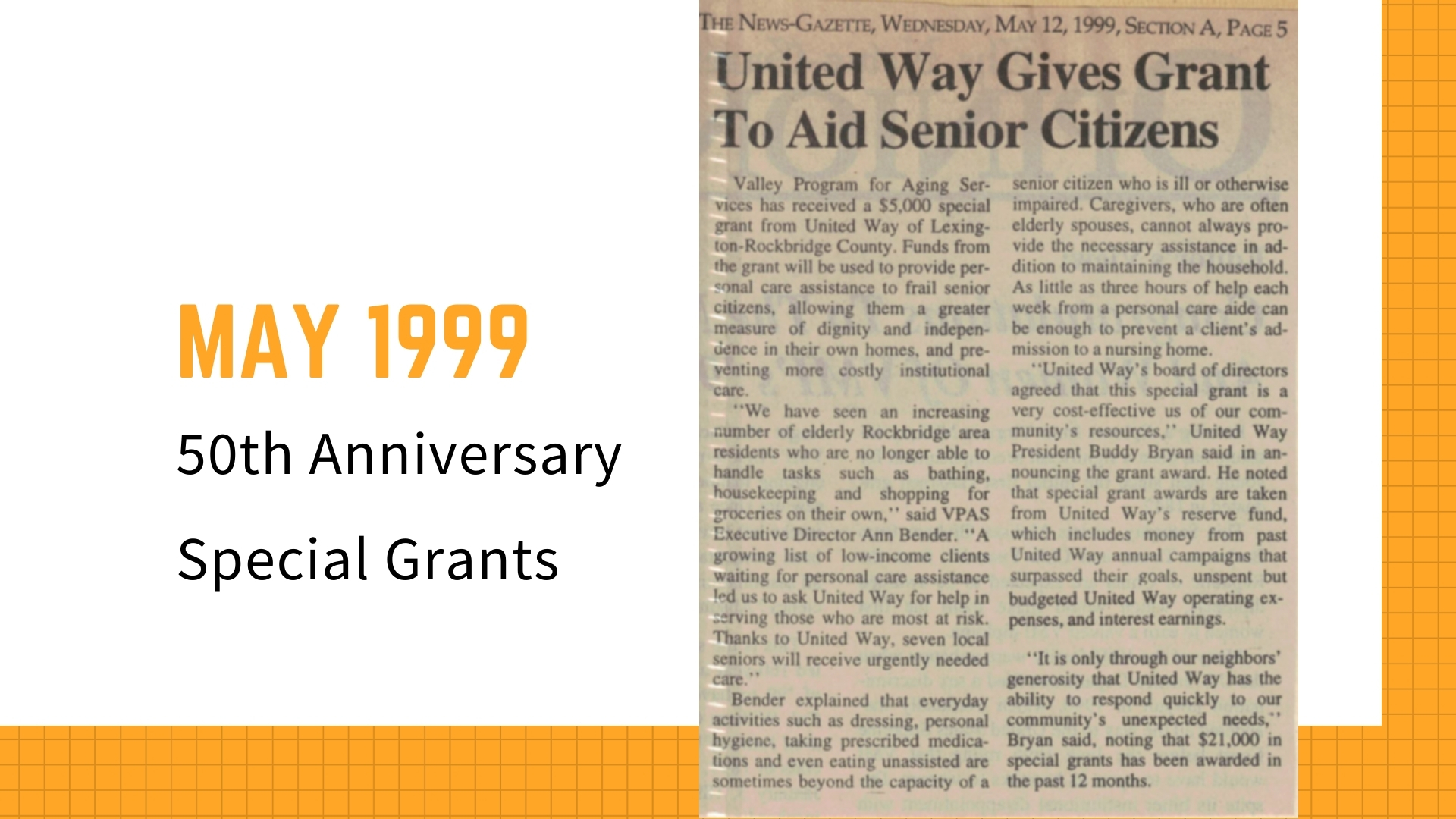 Special Anniversary Grants